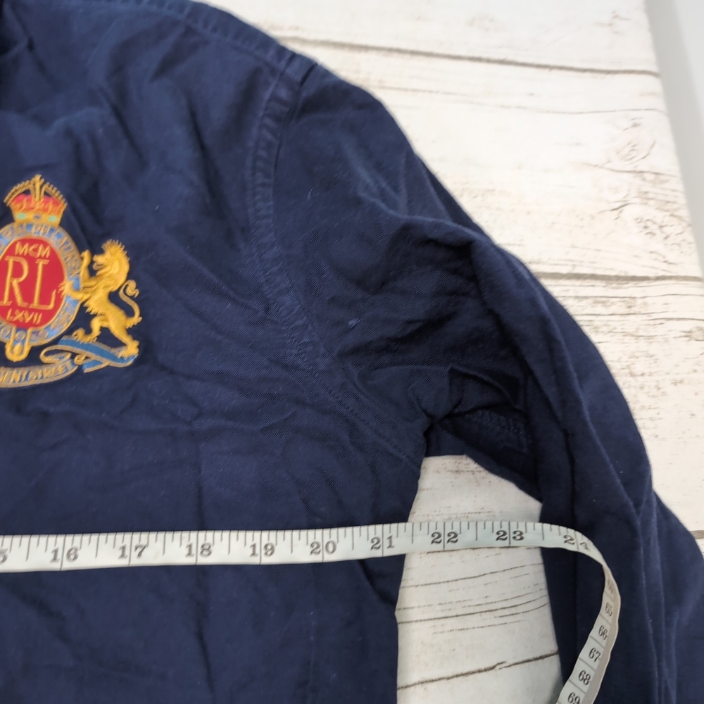 Ralph Lauren Navy Blue Large Patch Button Down Shirt Size XL - Picture 5 of 8